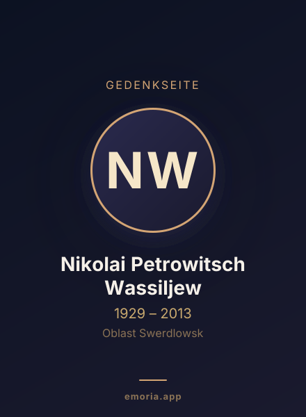 Gedenkportrait von Nikolai Petrowitsch Wassiljew