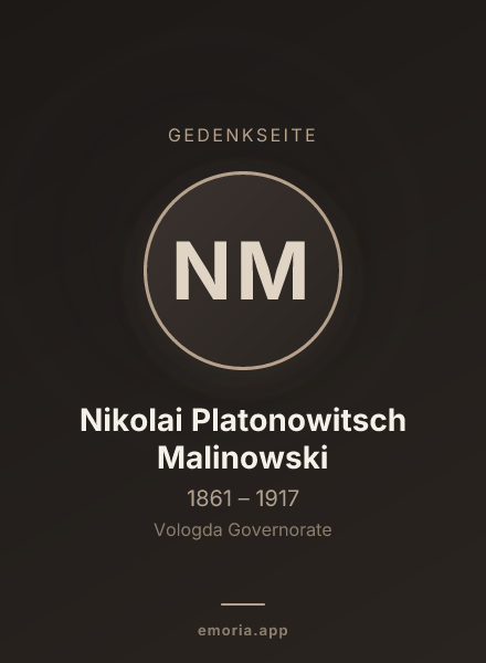 Gedenkportrait von Nikolai Platonowitsch Malinowski