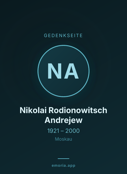 Gedenkportrait von Nikolai Rodionowitsch Andrejew