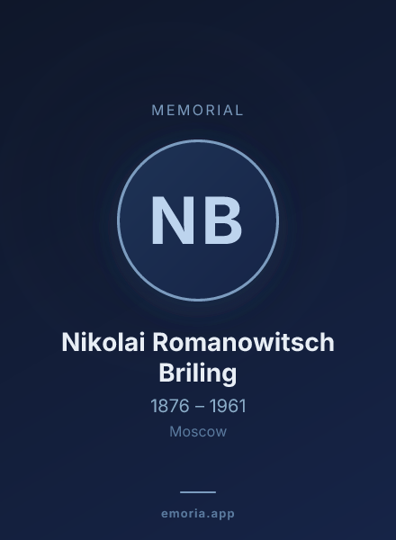 Memorial portrait of Nikolai Romanowitsch Briling