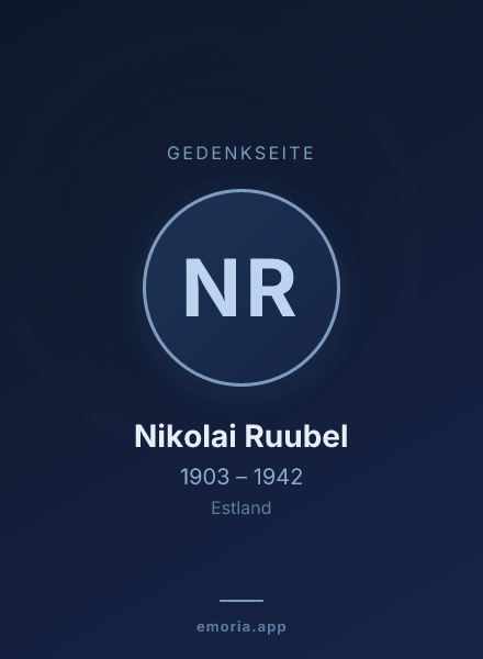 Gedenkportrait von Nikolai Ruubel
