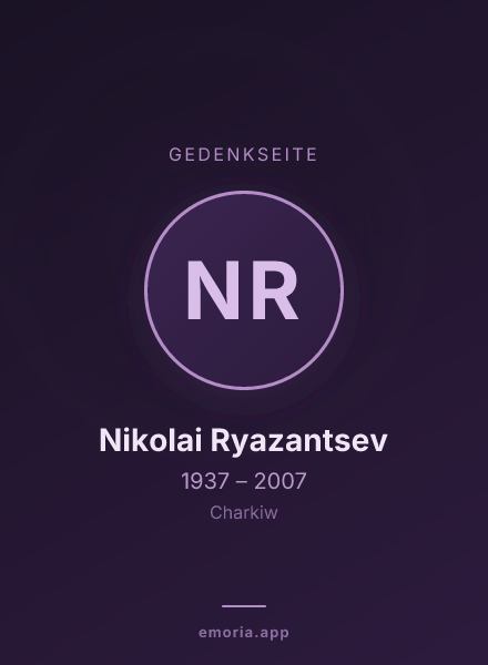 Gedenkportrait von Nikolai Ryazantsev