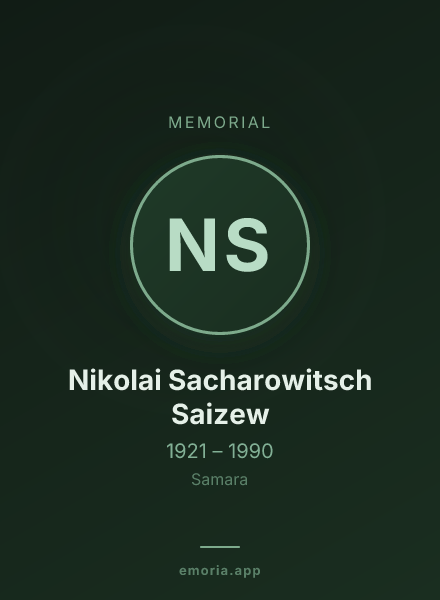 Memorial portrait of Nikolai Sacharowitsch Saizew