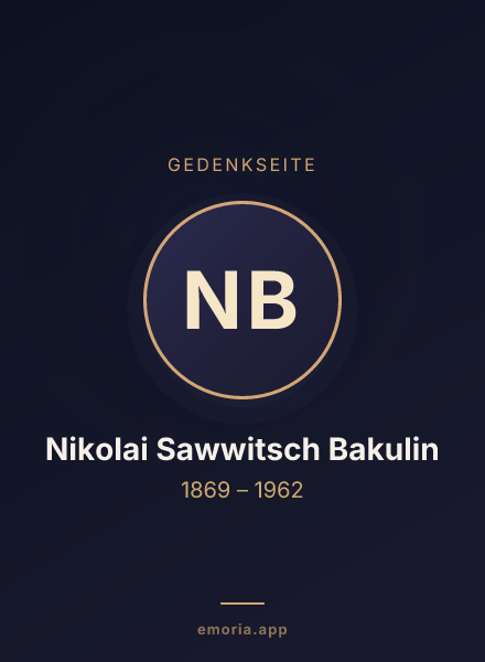 Gedenkportrait von Nikolai Sawwitsch Bakulin