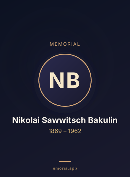 Memorial portrait of Nikolai Sawwitsch Bakulin