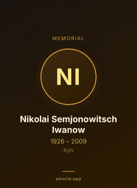 Memorial portrait of Nikolai Semjonowitsch Iwanow