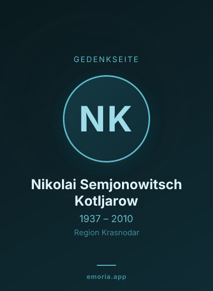 Gedenkportrait von Nikolai Semjonowitsch Kotljarow