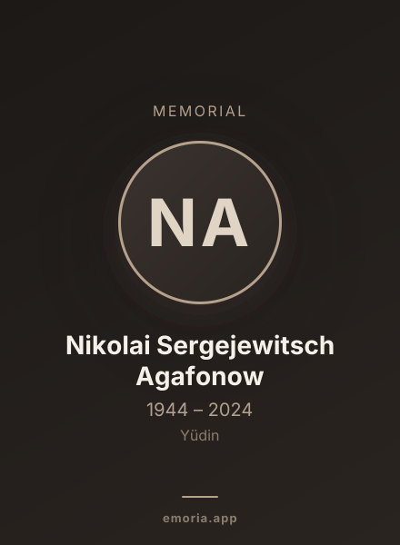 Memorial portrait of Nikolai Sergejewitsch Agafonow