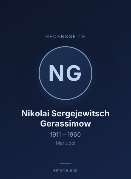 Gedenkportrait von Nikolai Sergejewitsch Gerassimow