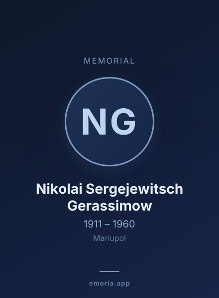 Memorial portrait of Nikolai Sergejewitsch Gerassimow