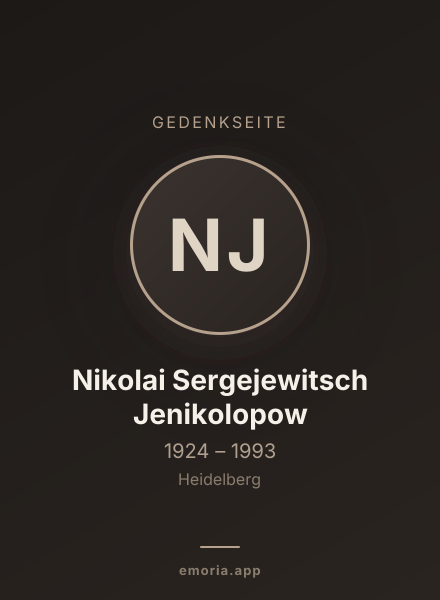 Gedenkportrait von Nikolai Sergejewitsch Jenikolopow