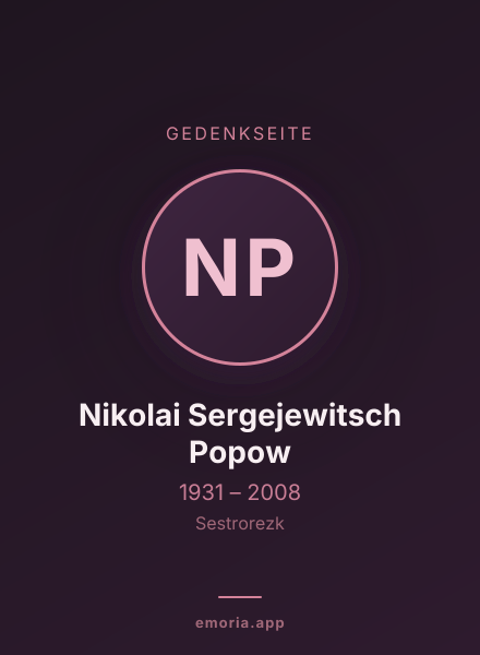 Gedenkportrait von Nikolai Sergejewitsch Popow