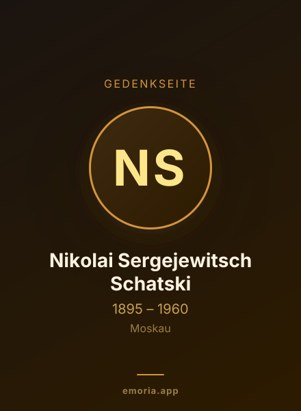 Gedenkportrait von Nikolai Sergejewitsch Schatski