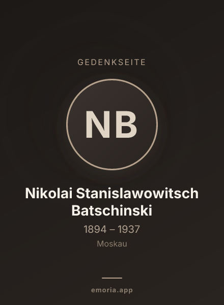 Gedenkportrait von Nikolai Stanislawowitsch Batschinski
