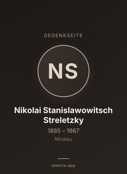 Gedenkportrait von Nikolai Stanislawowitsch Streletzky