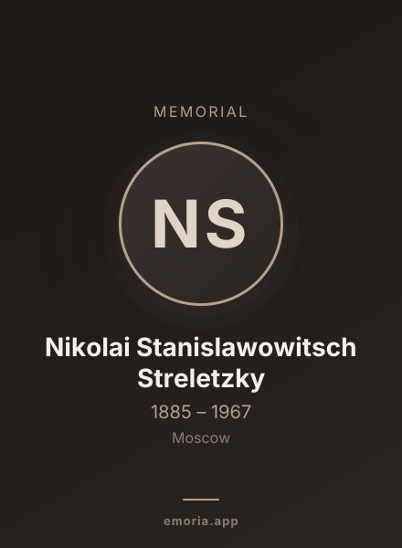 Memorial portrait of Nikolai Stanislawowitsch Streletzky