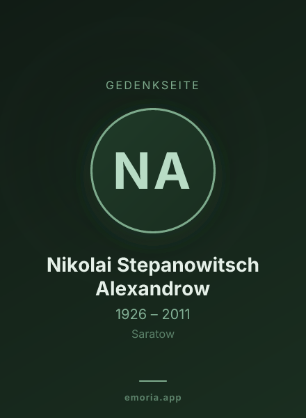 Gedenkportrait von Nikolai Stepanowitsch Alexandrow