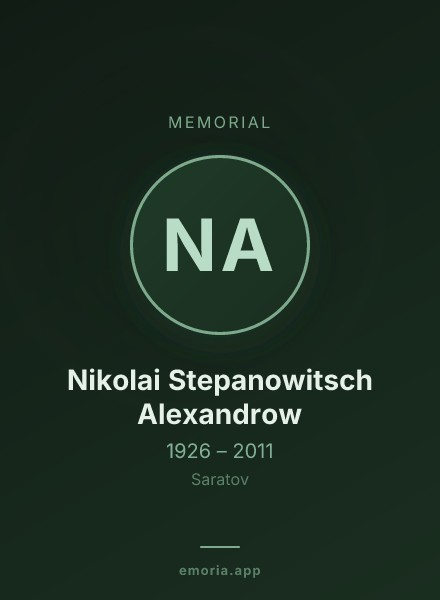 Memorial portrait of Nikolai Stepanowitsch Alexandrow