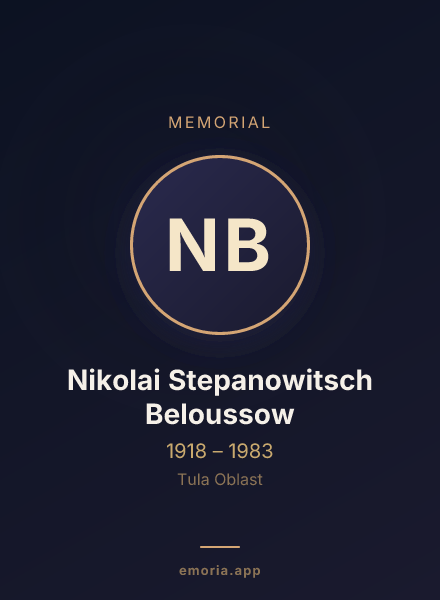 Memorial portrait of Nikolai Stepanowitsch Beloussow