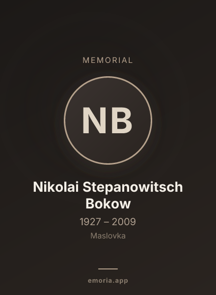 Memorial portrait of Nikolai Stepanowitsch Bokow