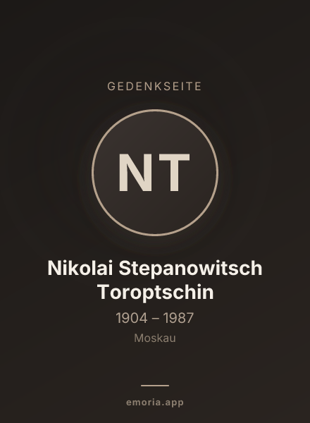 Gedenkportrait von Nikolai Stepanowitsch Toroptschin