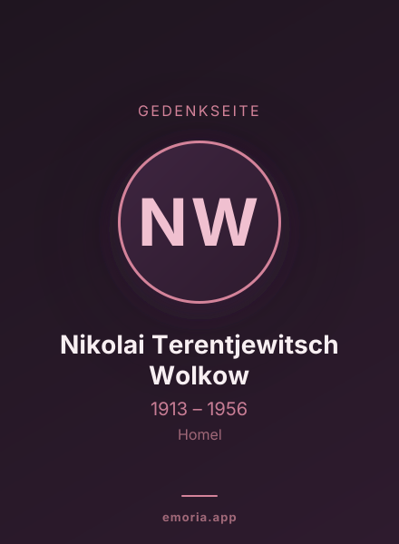 Gedenkportrait von Nikolai Terentjewitsch Wolkow