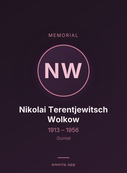 Memorial portrait of Nikolai Terentjewitsch Wolkow