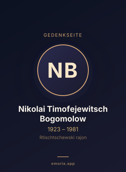 Gedenkportrait von Nikolai Timofejewitsch Bogomolow