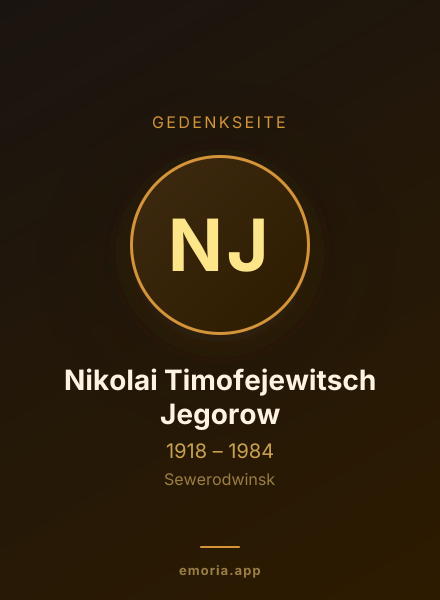 Gedenkportrait von Nikolai Timofejewitsch Jegorow