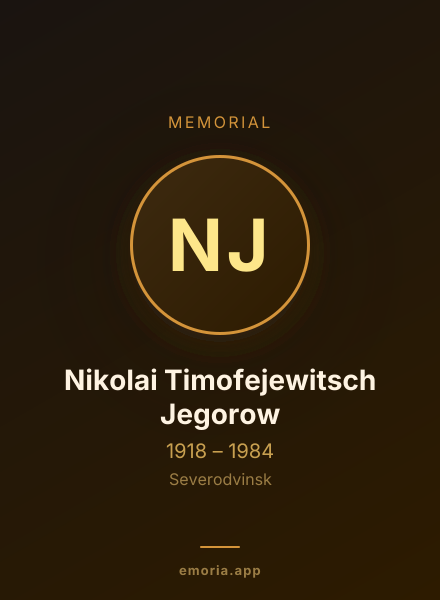 Memorial portrait of Nikolai Timofejewitsch Jegorow