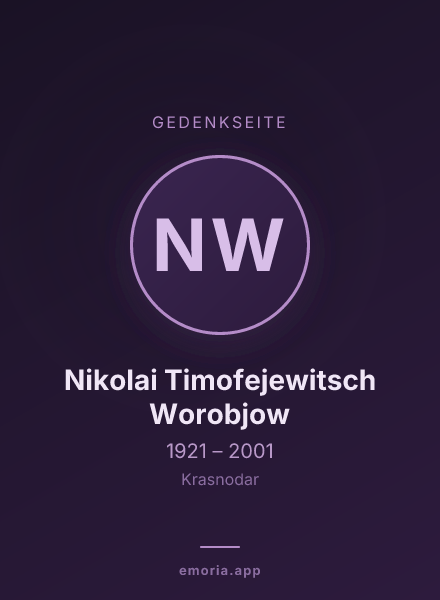 Gedenkportrait von Nikolai Timofejewitsch Worobjow