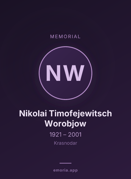 Memorial portrait of Nikolai Timofejewitsch Worobjow
