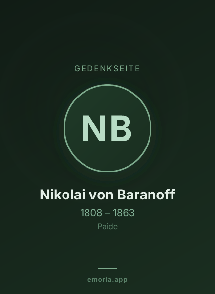 Gedenkportrait von Nikolai von Baranoff