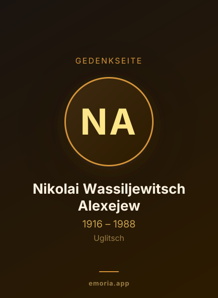 Gedenkportrait von Nikolai Wassiljewitsch Alexejew
