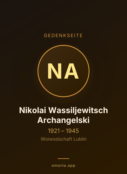 Gedenkportrait von Nikolai Wassiljewitsch Archangelski