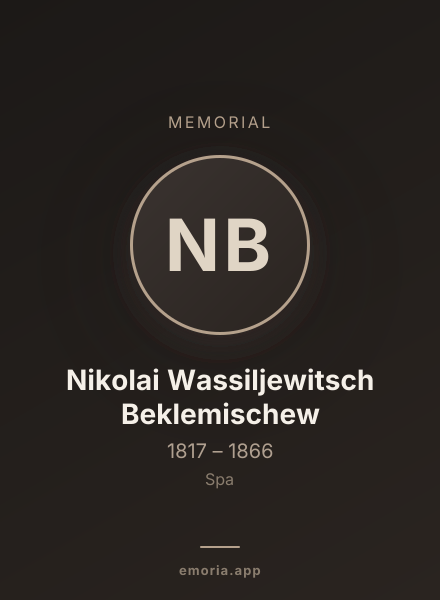 Memorial portrait of Nikolai Wassiljewitsch Beklemischew