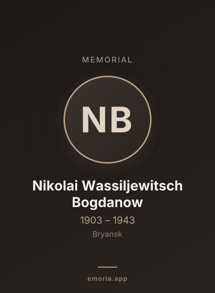 Memorial portrait of Nikolai Wassiljewitsch Bogdanow