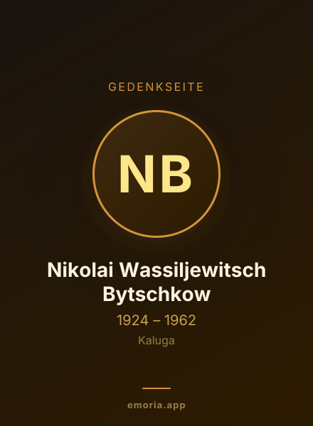 Gedenkportrait von Nikolai Wassiljewitsch Bytschkow