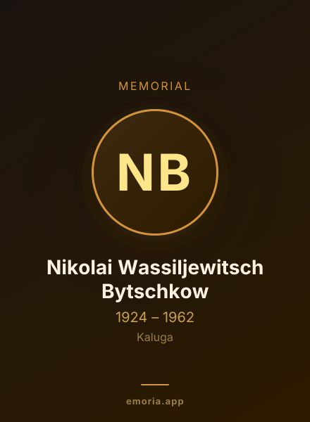 Memorial portrait of Nikolai Wassiljewitsch Bytschkow