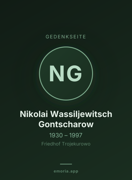 Gedenkportrait von Nikolai Wassiljewitsch Gontscharow
