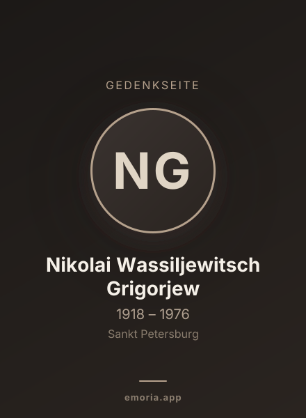 Gedenkportrait von Nikolai Wassiljewitsch Grigorjew