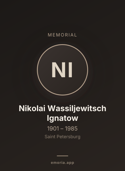Memorial portrait of Nikolai Wassiljewitsch Ignatow
