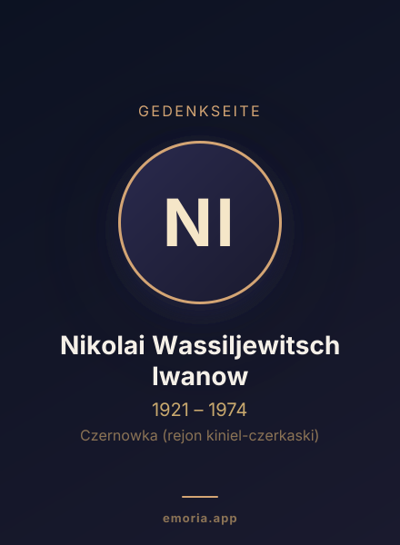 Gedenkportrait von Nikolai Wassiljewitsch Iwanow