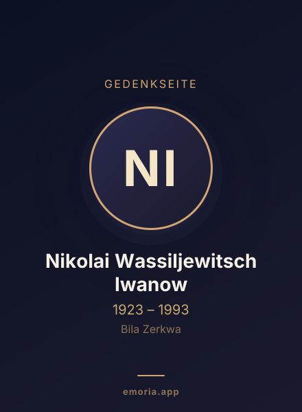 Gedenkportrait von Nikolai Wassiljewitsch Iwanow