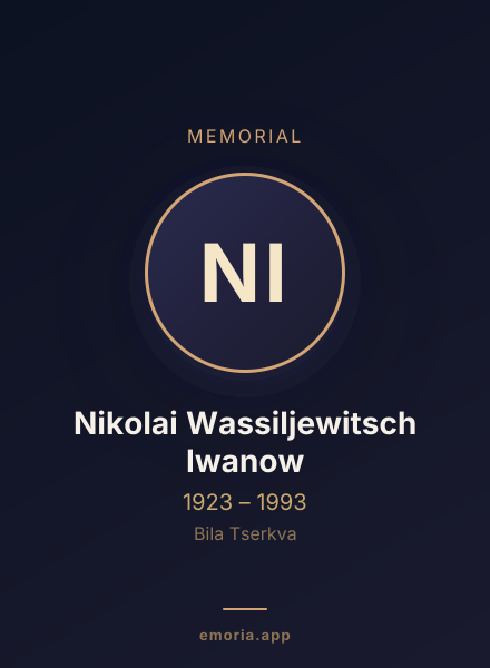 Memorial portrait of Nikolai Wassiljewitsch Iwanow