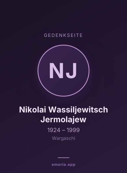 Gedenkportrait von Nikolai Wassiljewitsch Jermolajew