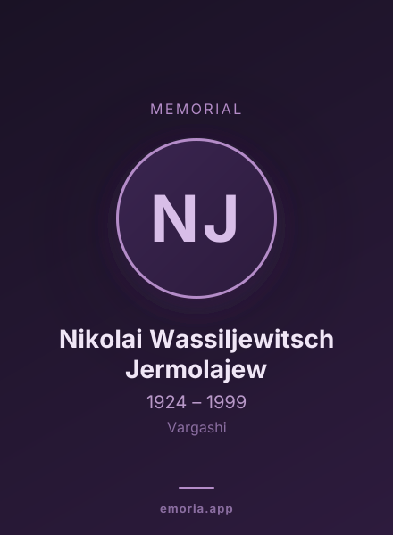 Memorial portrait of Nikolai Wassiljewitsch Jermolajew
