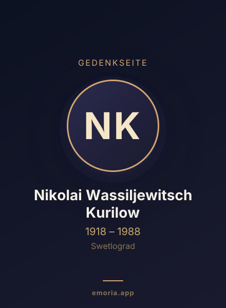 Gedenkportrait von Nikolai Wassiljewitsch Kurilow