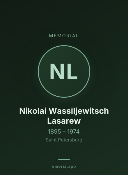 Memorial portrait of Nikolai Wassiljewitsch Lasarew