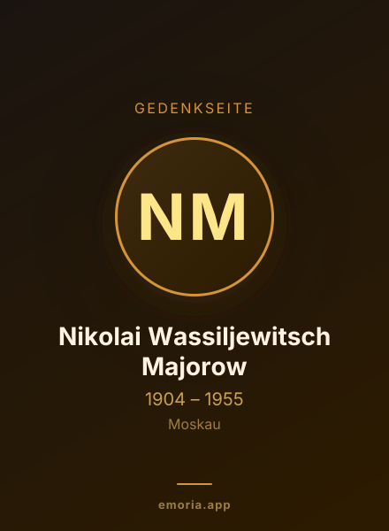 Gedenkportrait von Nikolai Wassiljewitsch Majorow